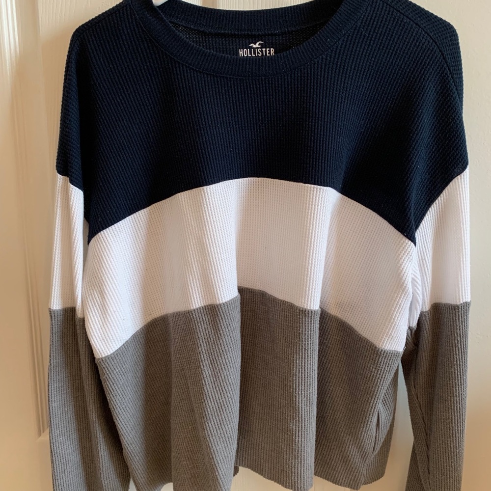 striped blue sweater